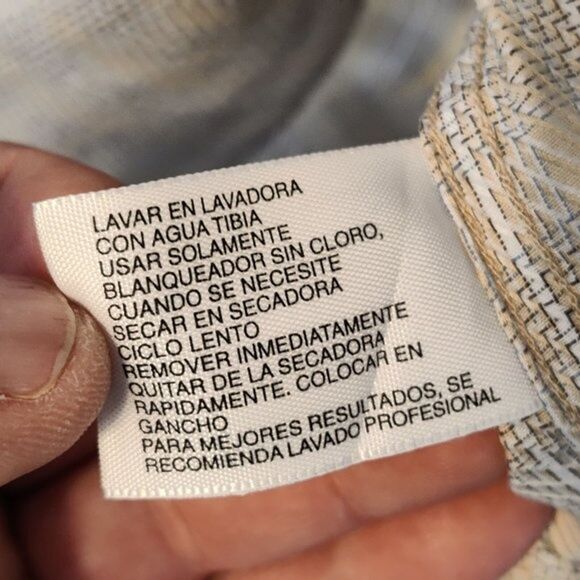 J. Ferrar Yellow/Plaid Button-Up Dress/Casual Shirt Men's 17 1/2/34-35 - Picture 9 of 9